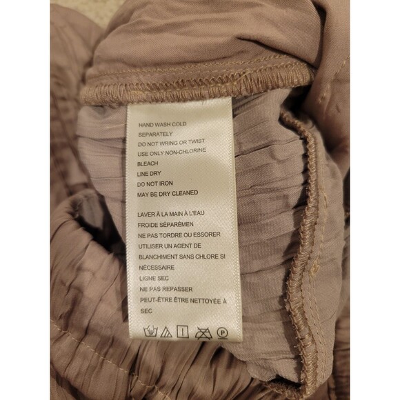 NWT Free People All Out Satin Loose Wide Pants Size Large MSRP $98 Beige Pockets - Picture 11 of 12